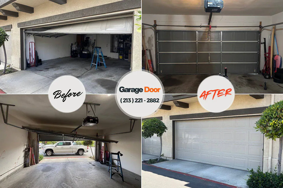 Before and after: garage door repair Rosedale, WA